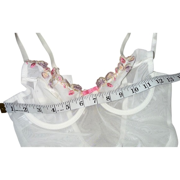 Baby Doll Sexy Bodysuit Sheer Mesh lace Underwired Fairy 90s Y2K Softgirl Sz S - Picture 5 of 8